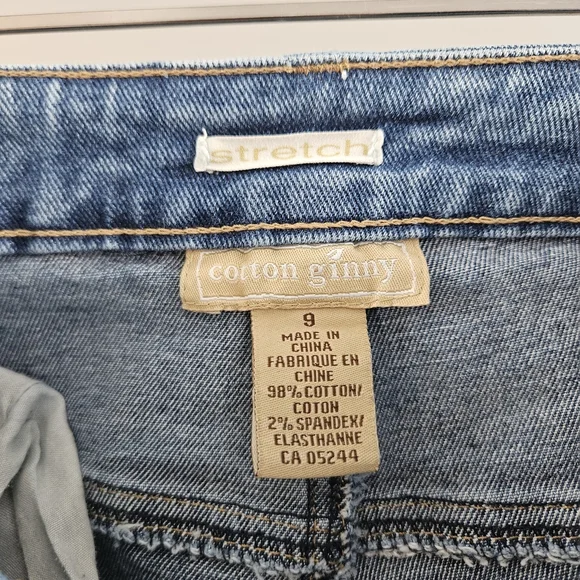 Vintage Cotton Ginny Stylish Blue Flare Jeans for Women Size 8/9 Cropped - Picture 4 of 4